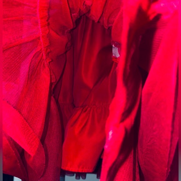 PIPPA & JULIE hot pink embroidered dress with tulle skirt - Picture 6 of 11